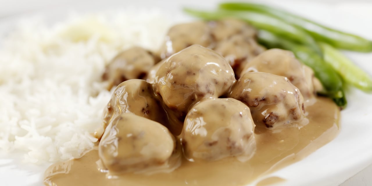 A plate of Swedish meatballs A plate of Swedish meatballs