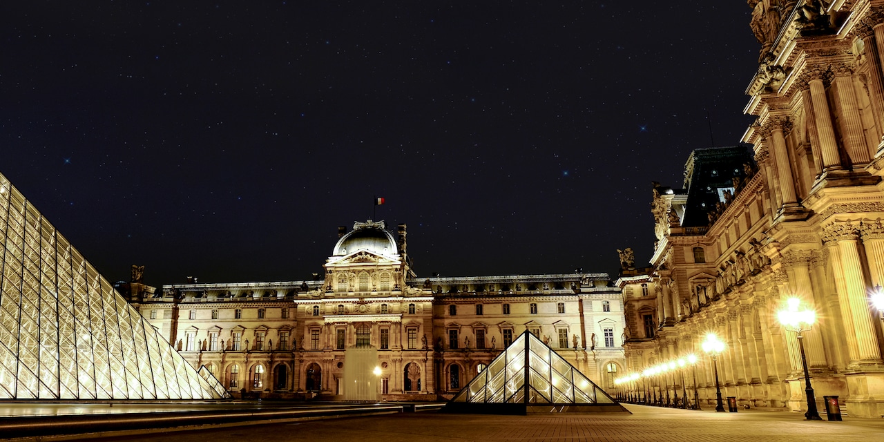 The Louvre Museum and its Pyramid at night The Louvre Museum and its Pyramid at night