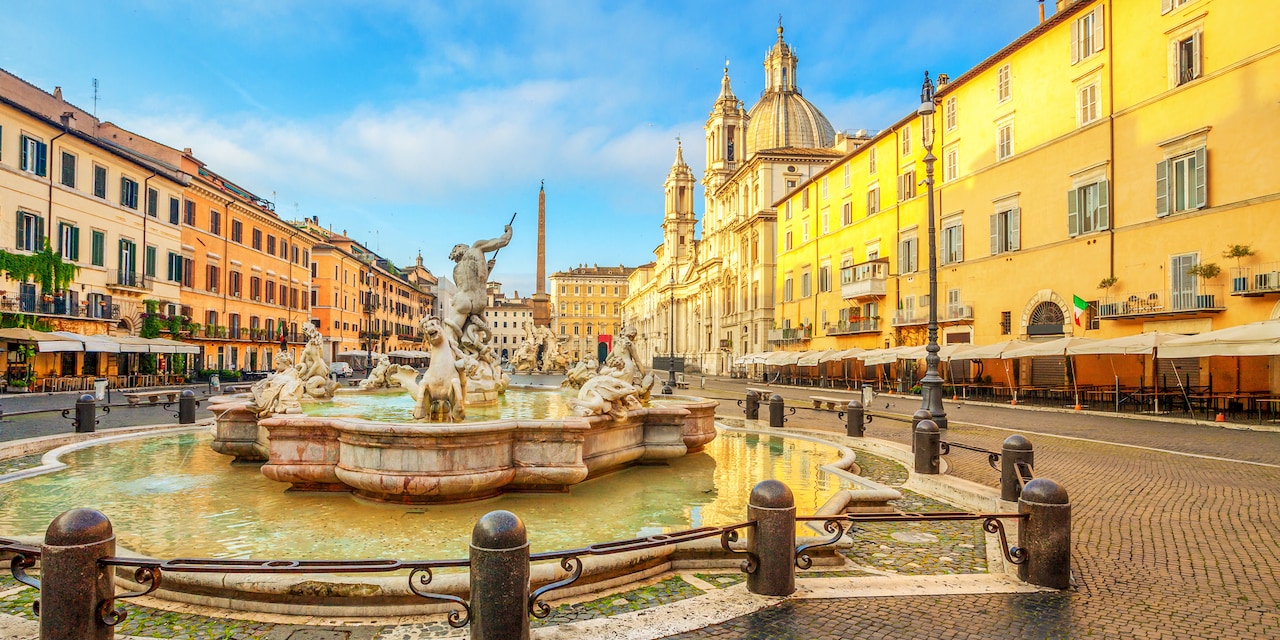 Fountain in the Piazza Navona in Rome