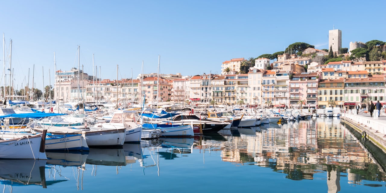 Boats docked in the harbor of Cannes, France Boats docked in the harbor of Cannes, France