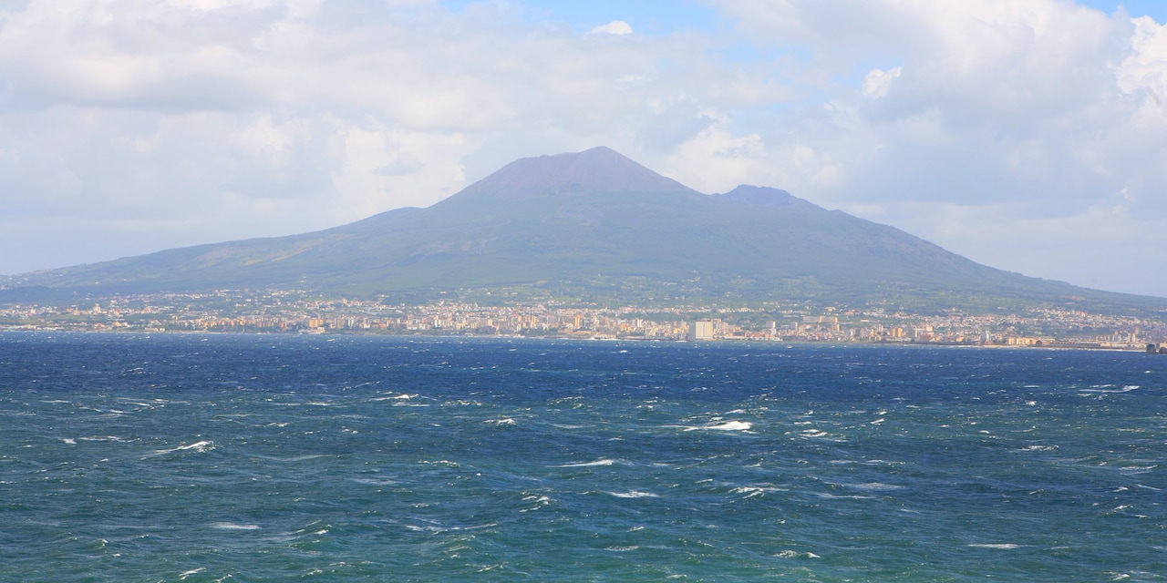 A view from the sea of the large mountain on Capri Island A view from the sea of the large mountain on Capri Island