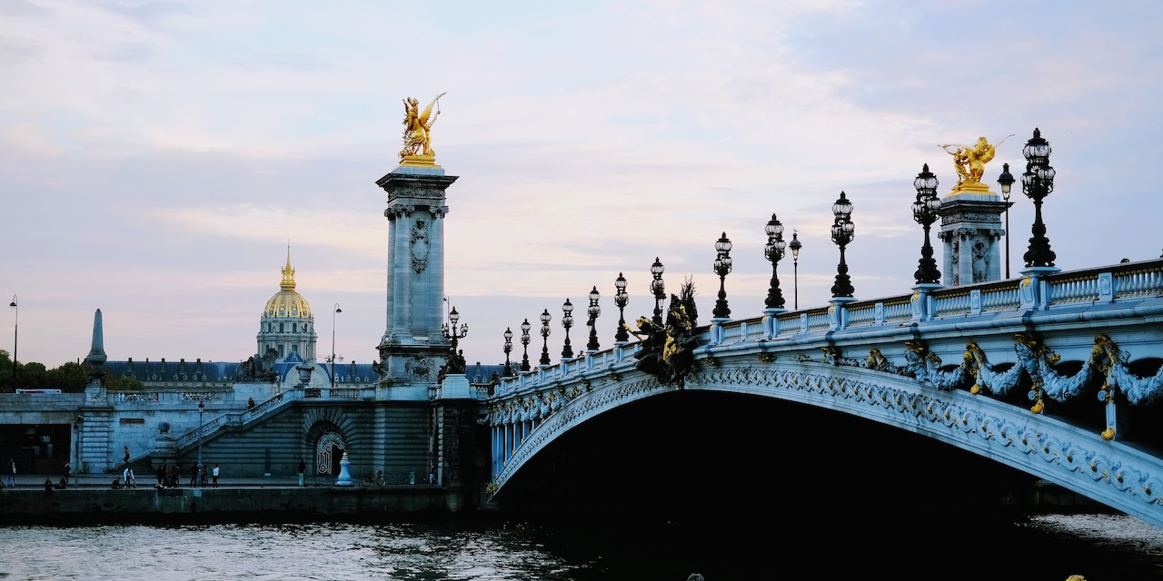 The elegant Pont Alexandre III bridge in Paris, France