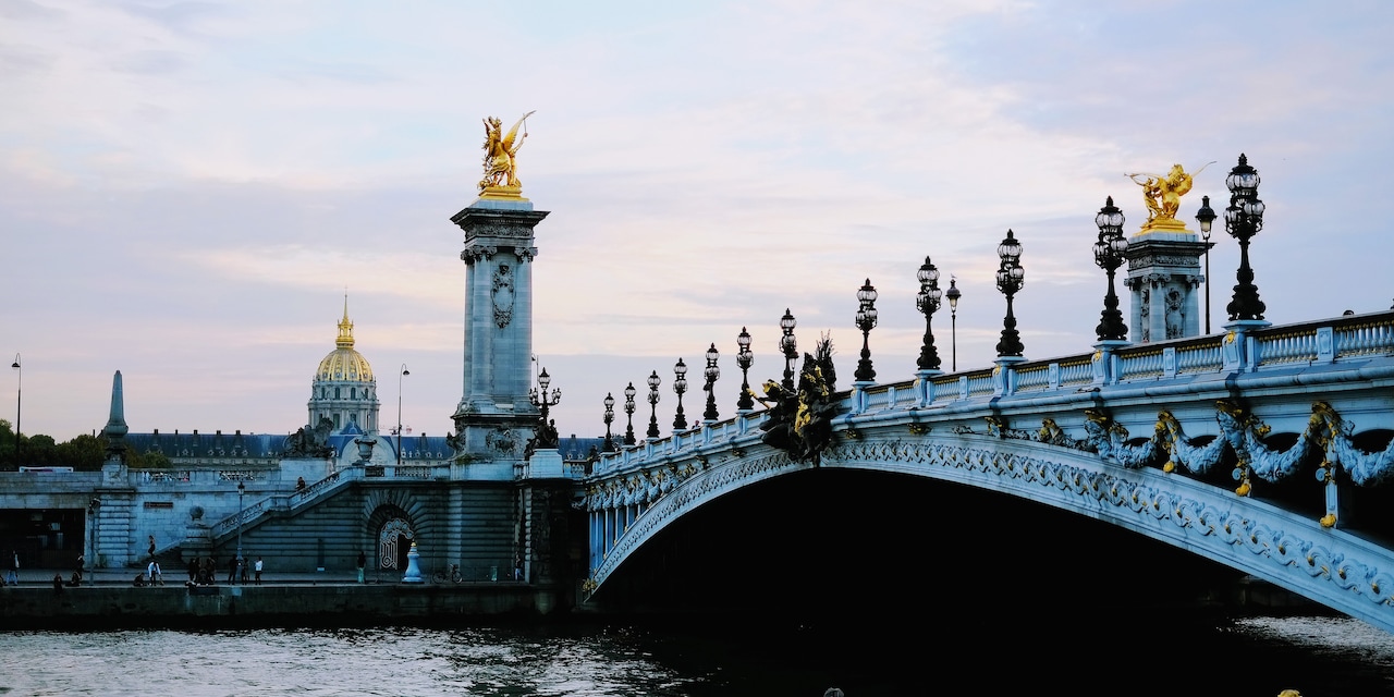 The elegant Pont Alexandre III Bridge in Paris, France The elegant Pont Alexandre III Bridge in Paris, France