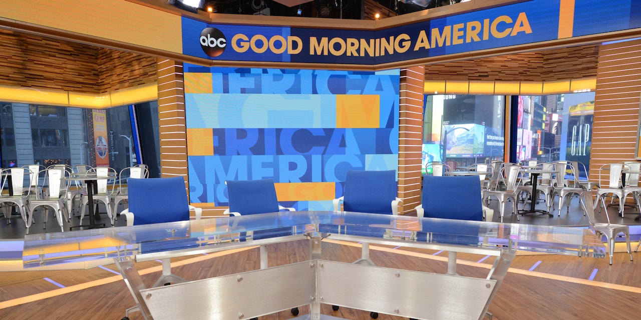 An empty ‘Good Morning America’ TV studio set An empty ‘Good Morning America’ TV studio set