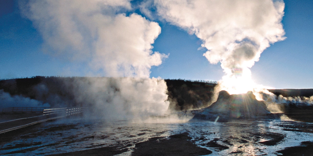 A geyser erupts A geyser erupts
