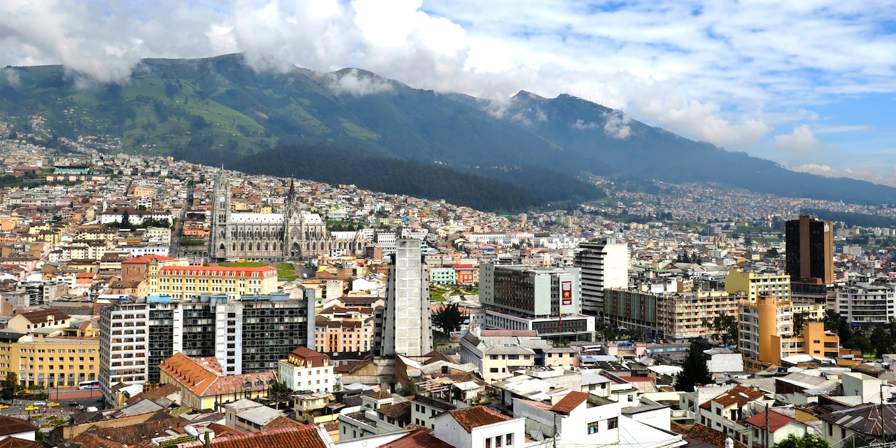 The city of Quito, Ecuador in the Andes Mountains