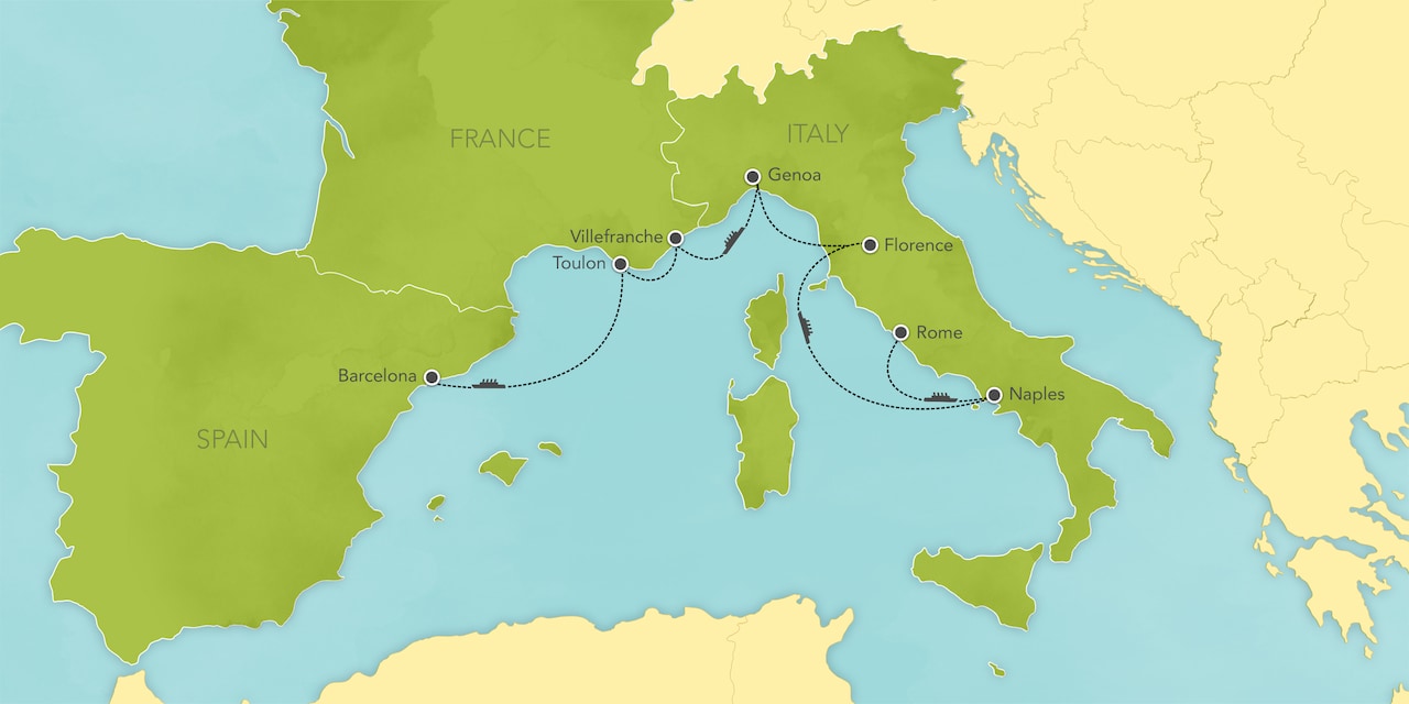 mediterranean cruise barcelona to rome