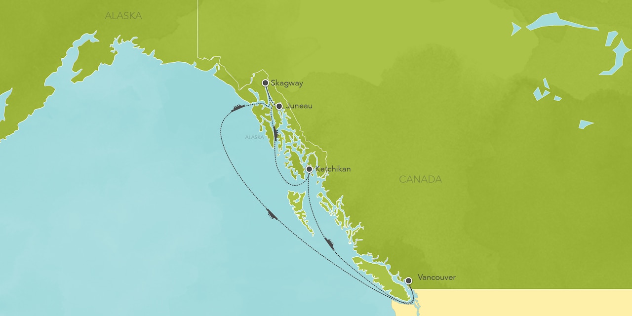 disney cruise alaska itinerary map