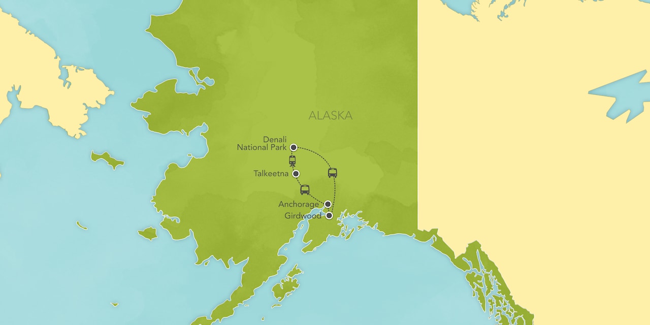 Interactive map of Alaska, showing a summary of each day's activities.