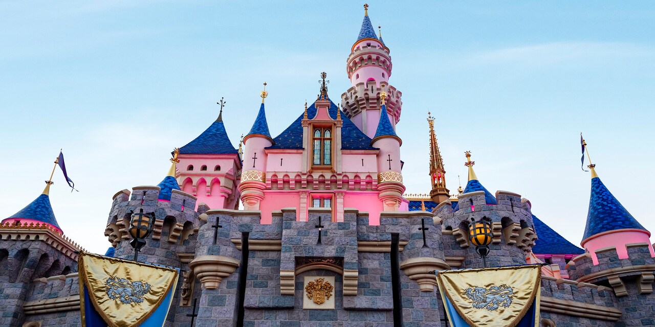 The front of Sleeping Beauty Castle at Disneyland Park in California