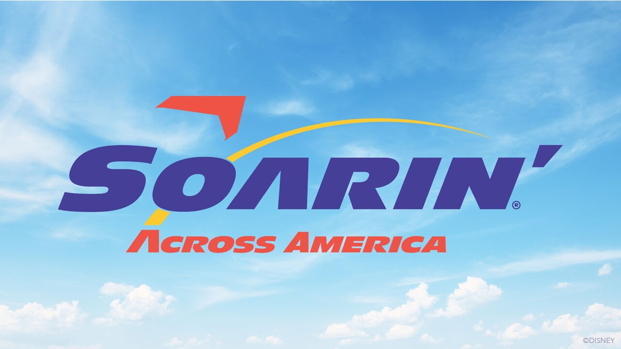 A cloudy sky behind the logo for Soarin’ Across America
