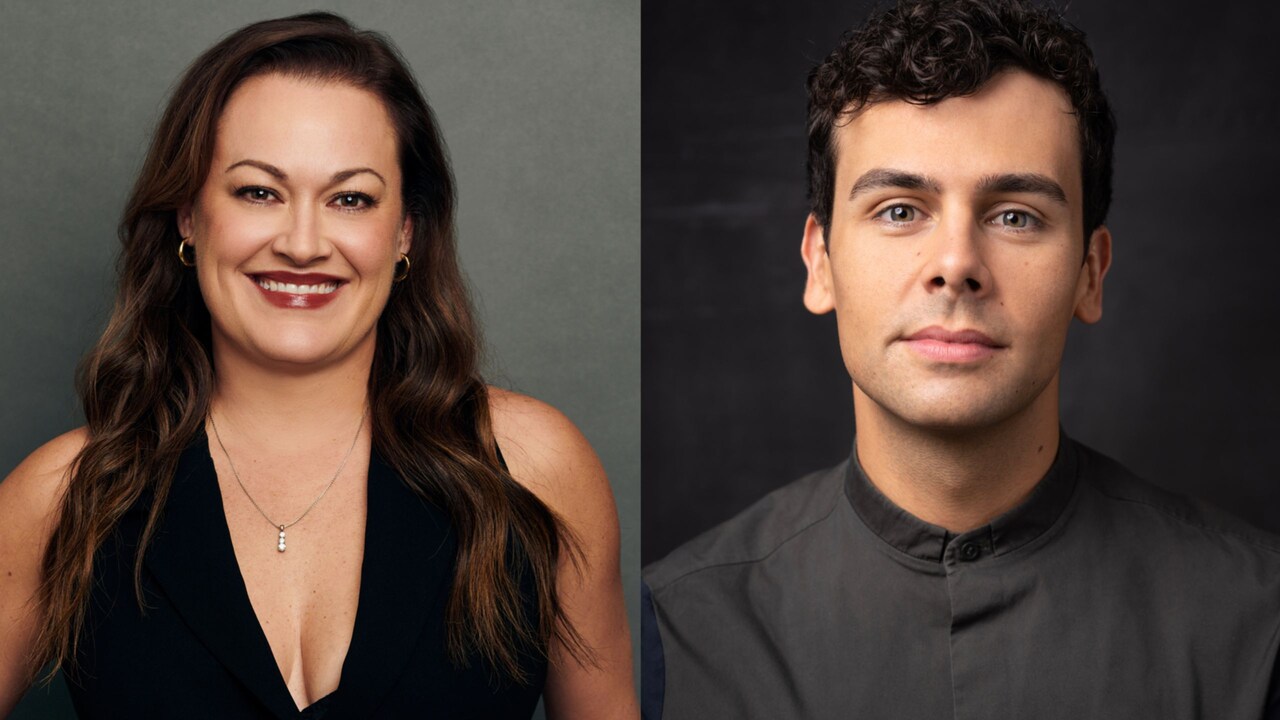 Portraits of Broadway actors Ashley Brown and Ainsley Melham