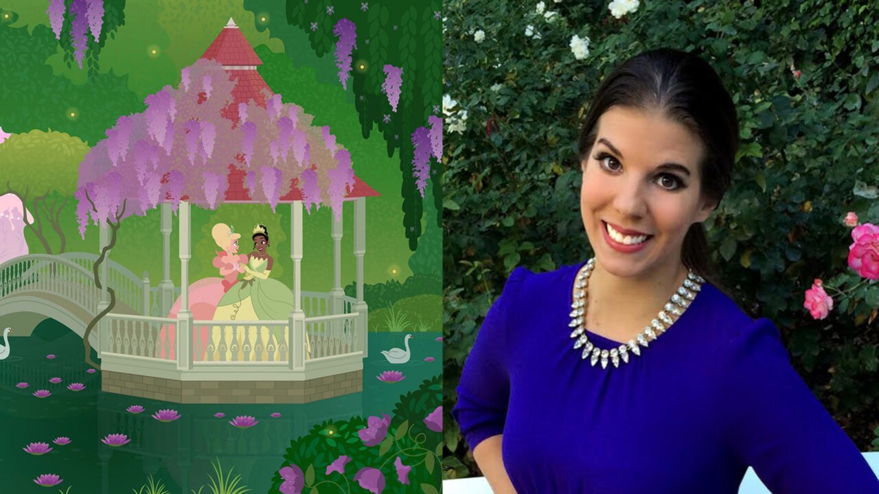 Artist Ashley Taylor and her artwork featuring Tiana and Charlotte La Bouff