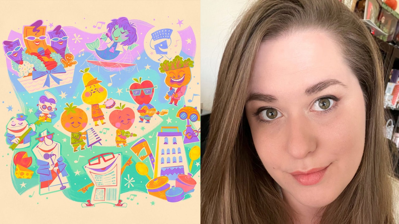 Artist Caley Hicks and her artwork featuring anthropomorphic food and kitchen items