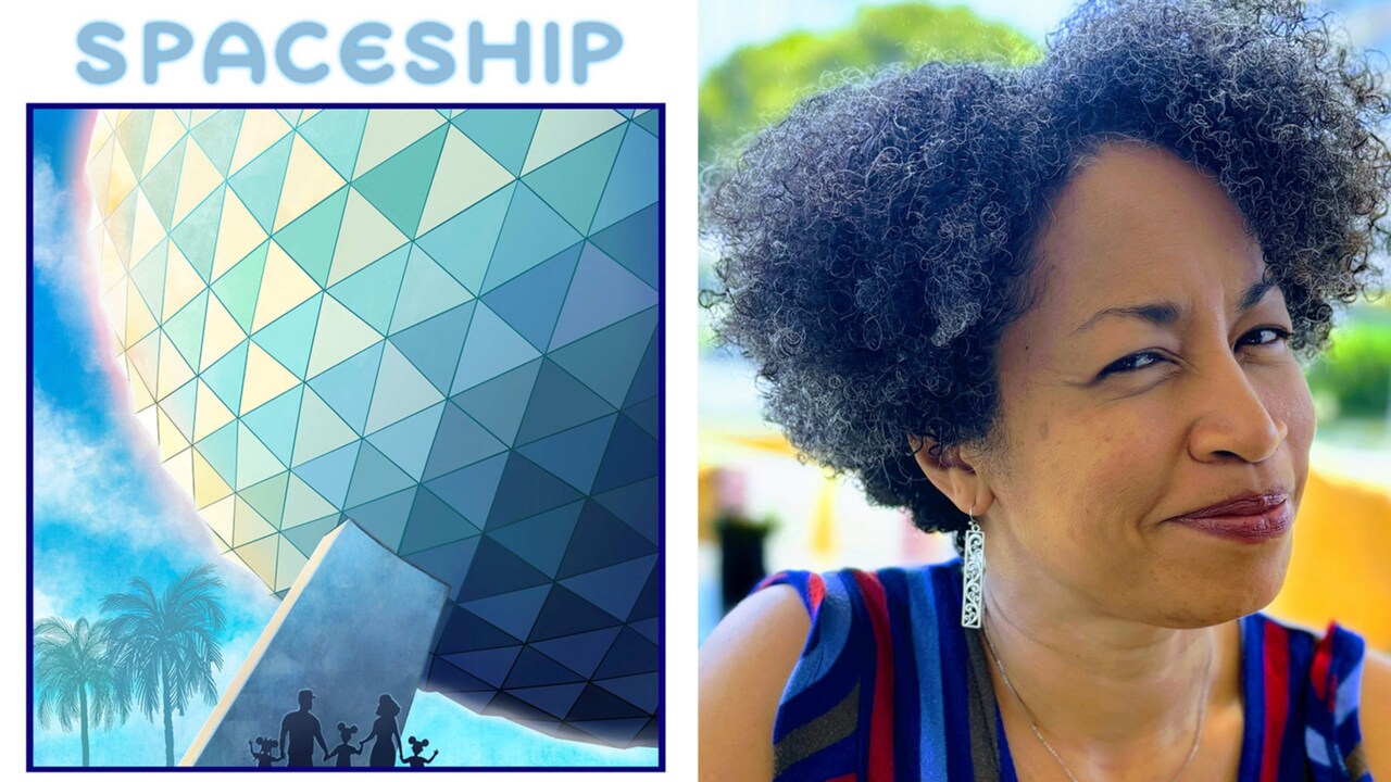 Artist Larissa Brown and her artwork of Spaceship Earth