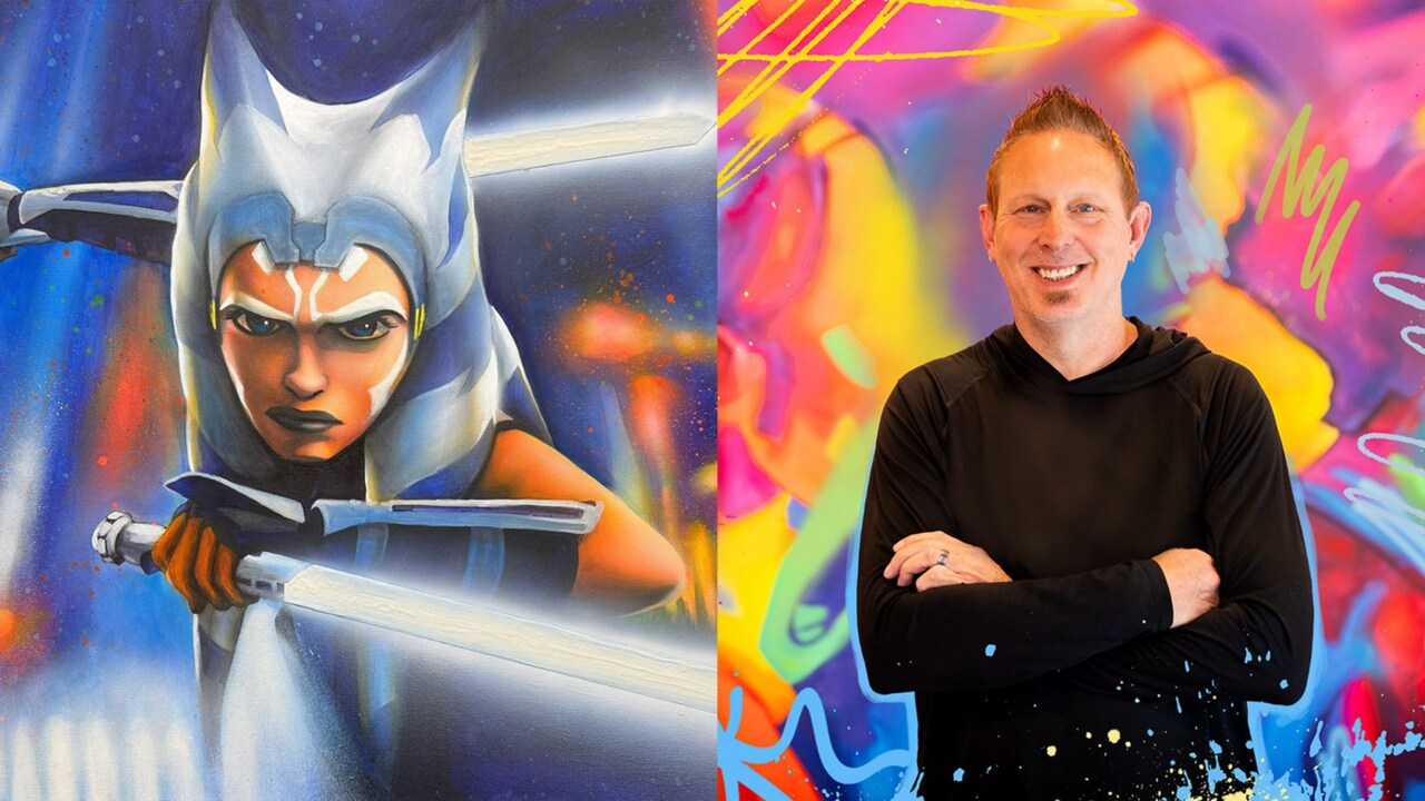 Shane Grammer and his artwork featuring Ahsoka Tano