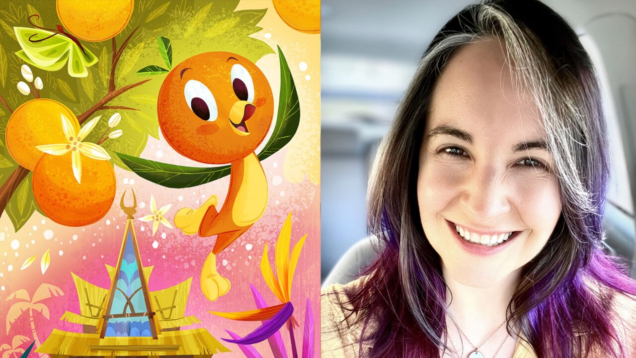 Artist Stephanie Laberis and her artwork featuring Orange Bird