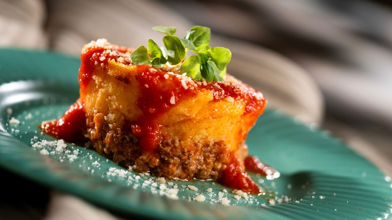 A plate of Polenta Pasticciata from L’Arte di Mangiare at the Epcot International Festival of the Arts