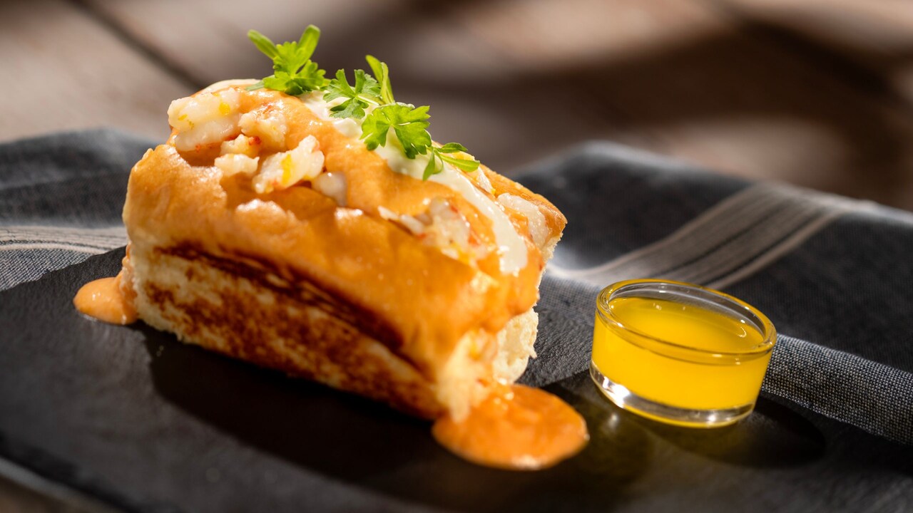 Gulf Coast Seafood Roll, with lobster, rock shrimp, lobster bisque, and sherry crème fraîche