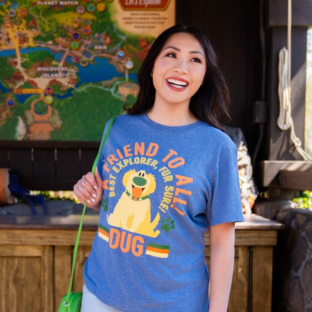 A Guest wearing an Up themed T shirt