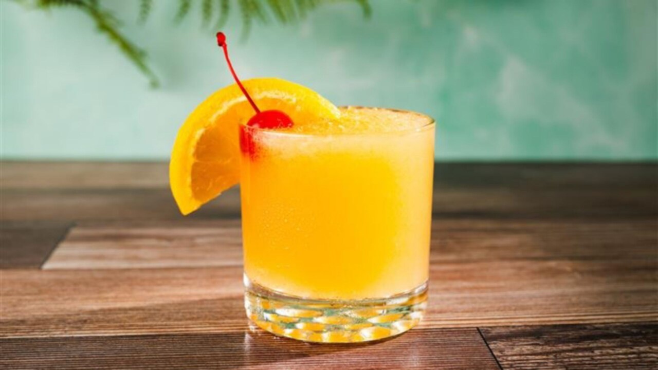 A Cold Fashioned frozen cocktail from Polar Pub at Disney’s Blizzard Beach water park