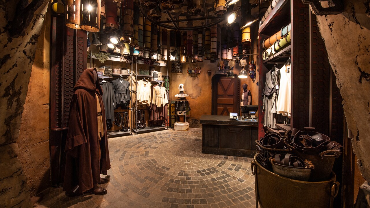 A shop selling robes and clothes from the Star Wars galaxy.