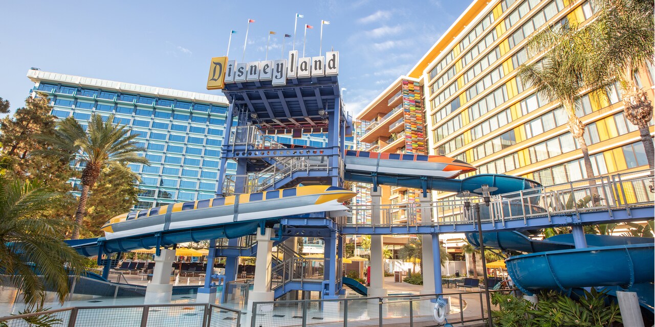 The Monorail Waterslides at the Disneyland Hotel