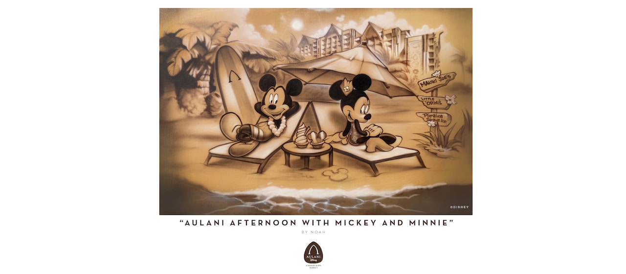 川にいるミッキーマウスと仲間たちの絵 - ノア作「Splashin Around With Mickey and Friends」