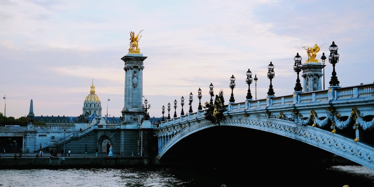 The elegant Pont Alexandre III bridge in Paris, France