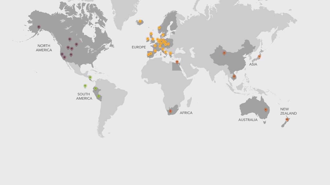 image of world map with points representing where there are Adventures by Disney vacations