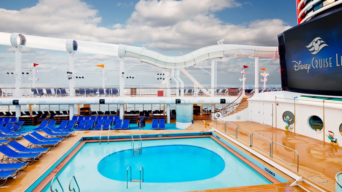 Donald's Pool, one of 3 freshwater pools on the Disney Dream and the Disney Fantasy.