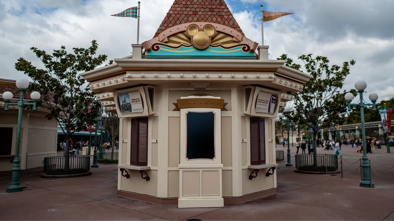 A ticketing booth at Disneyland Park in Anaheim, California