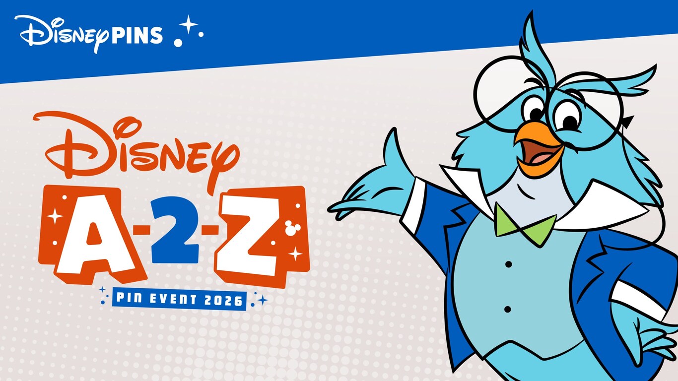 Disney A-2-Z Pin Event 2026 artwork with Professor Owl