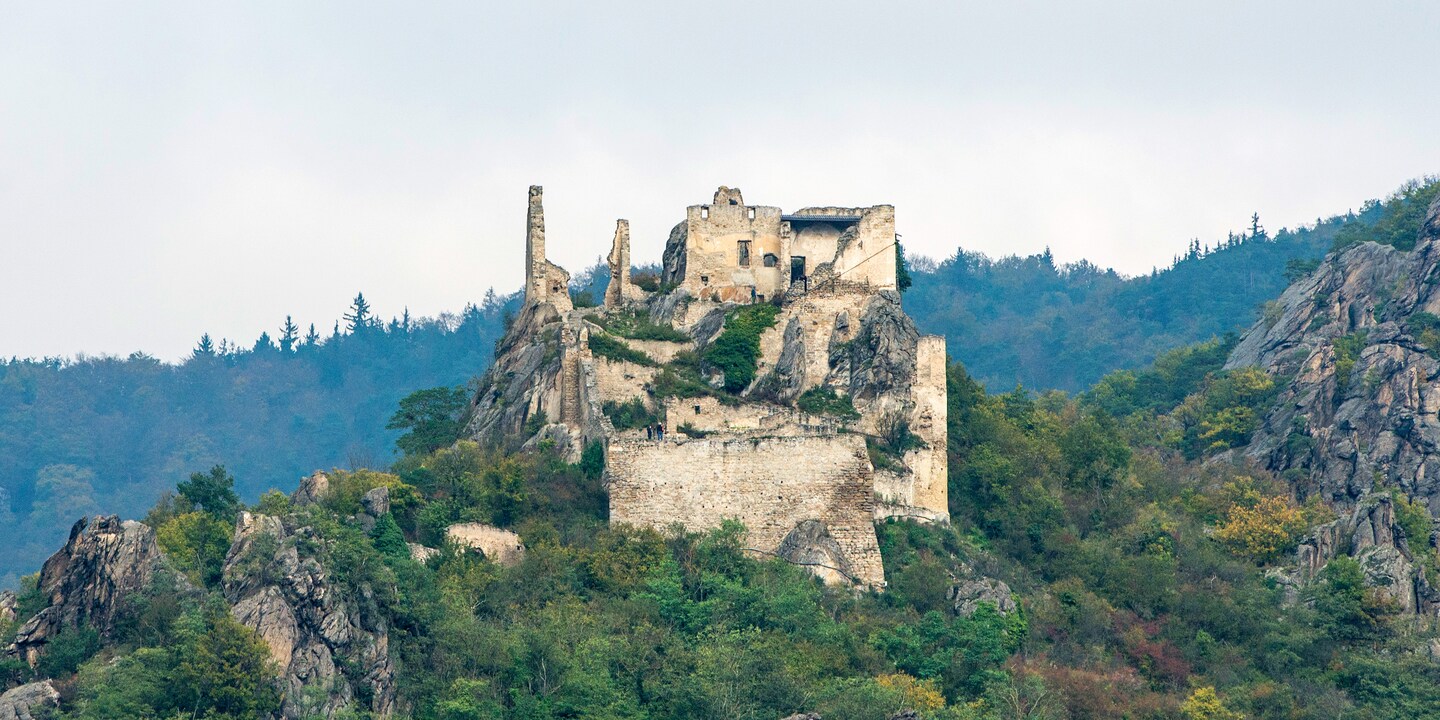 Historic ruins atop a mountaintop