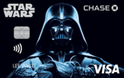 Chase Visa card featuring Darth Vader designs