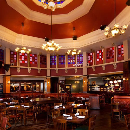 Octagonal dining room with a domed ceiling at Raglan Road Irish Pub and Restaurant