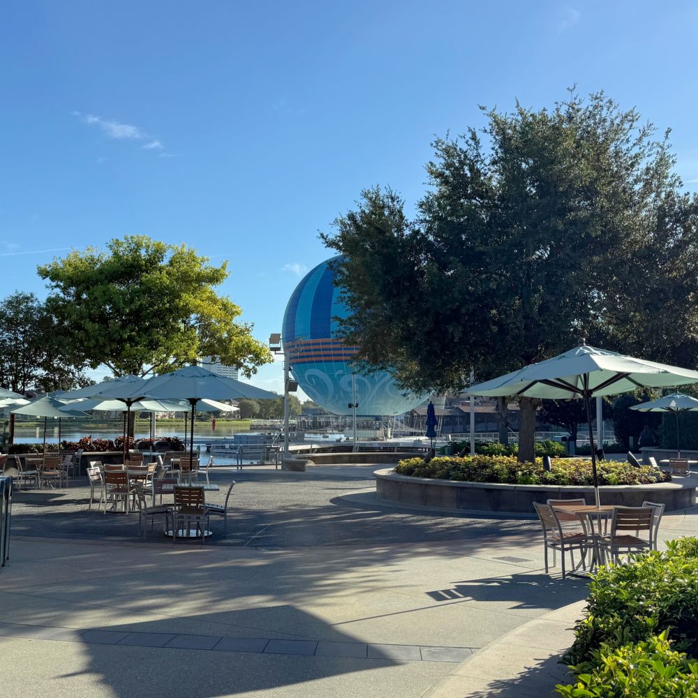 Exposition Park at Disney Springs with outdoor seating 