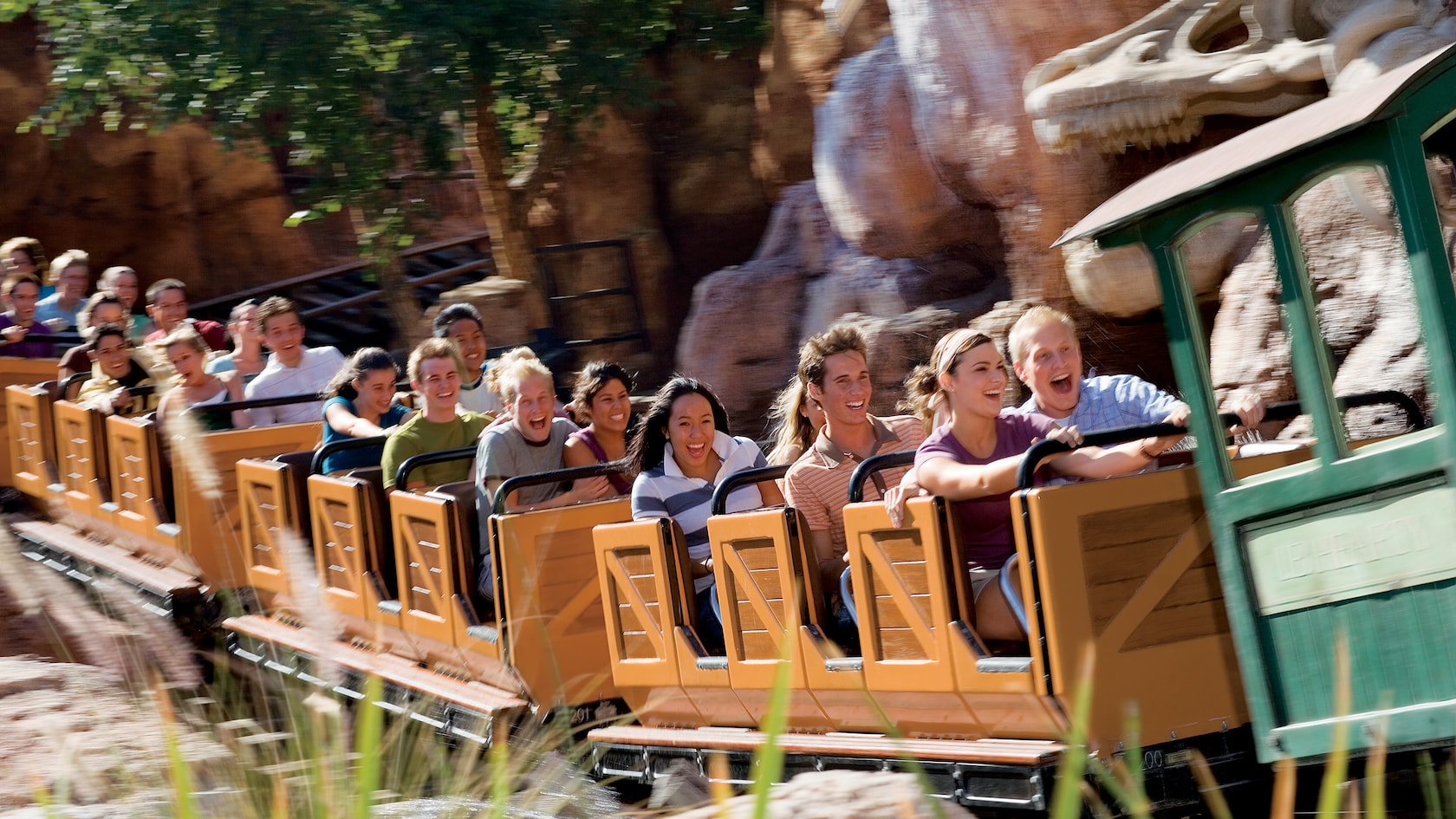 Thrilled Guests ride Big Thunder Mountain Railroad