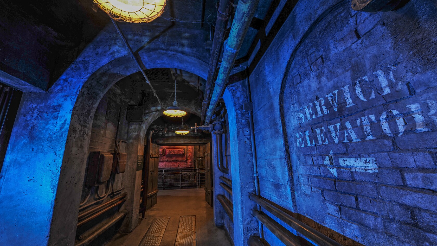 A sign for the service elevator at The Twilight Zone Tower of Terror