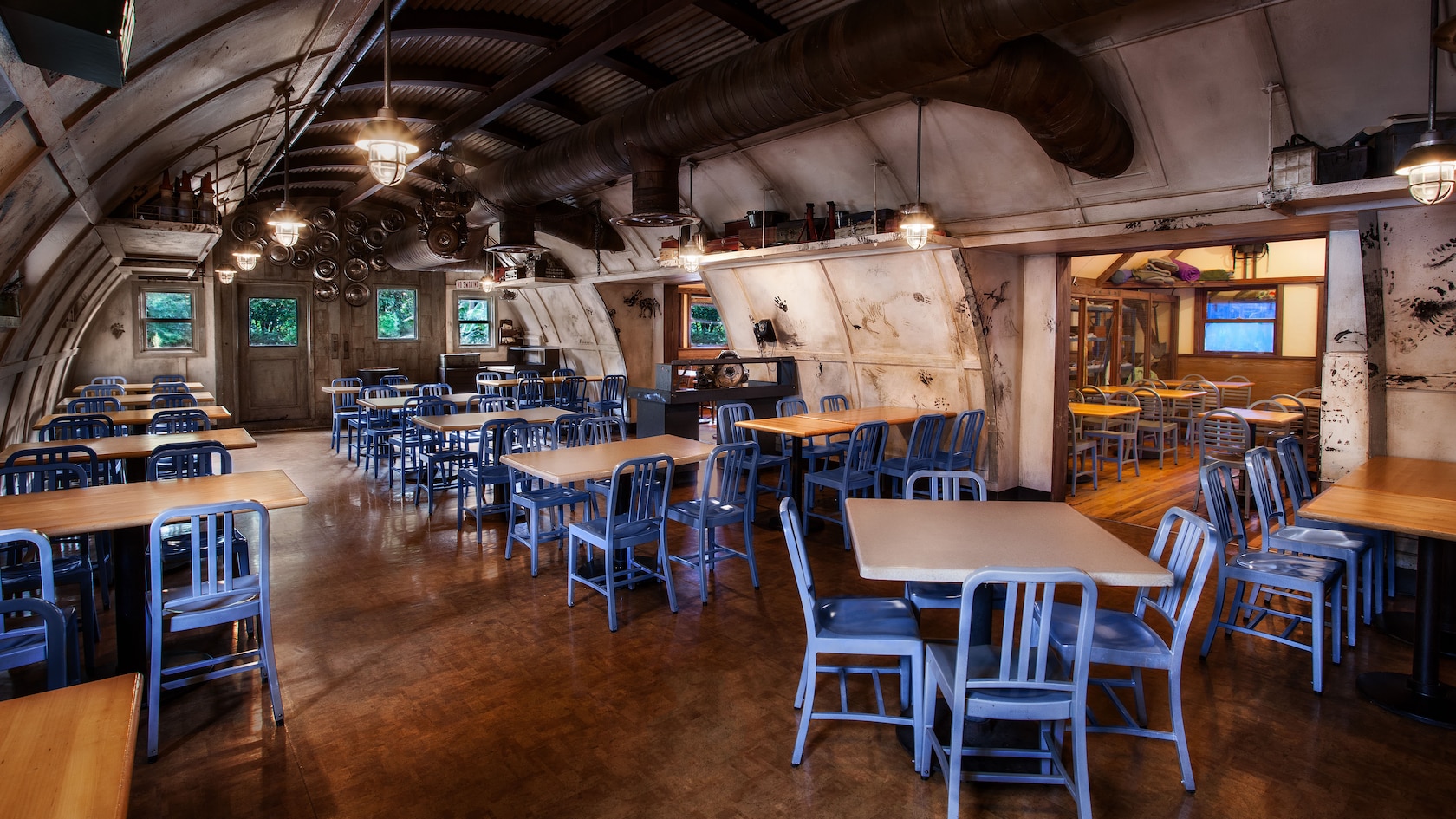 Quonset hut dining area of Restaurantosaurus at Disney's Animal Kingdom park