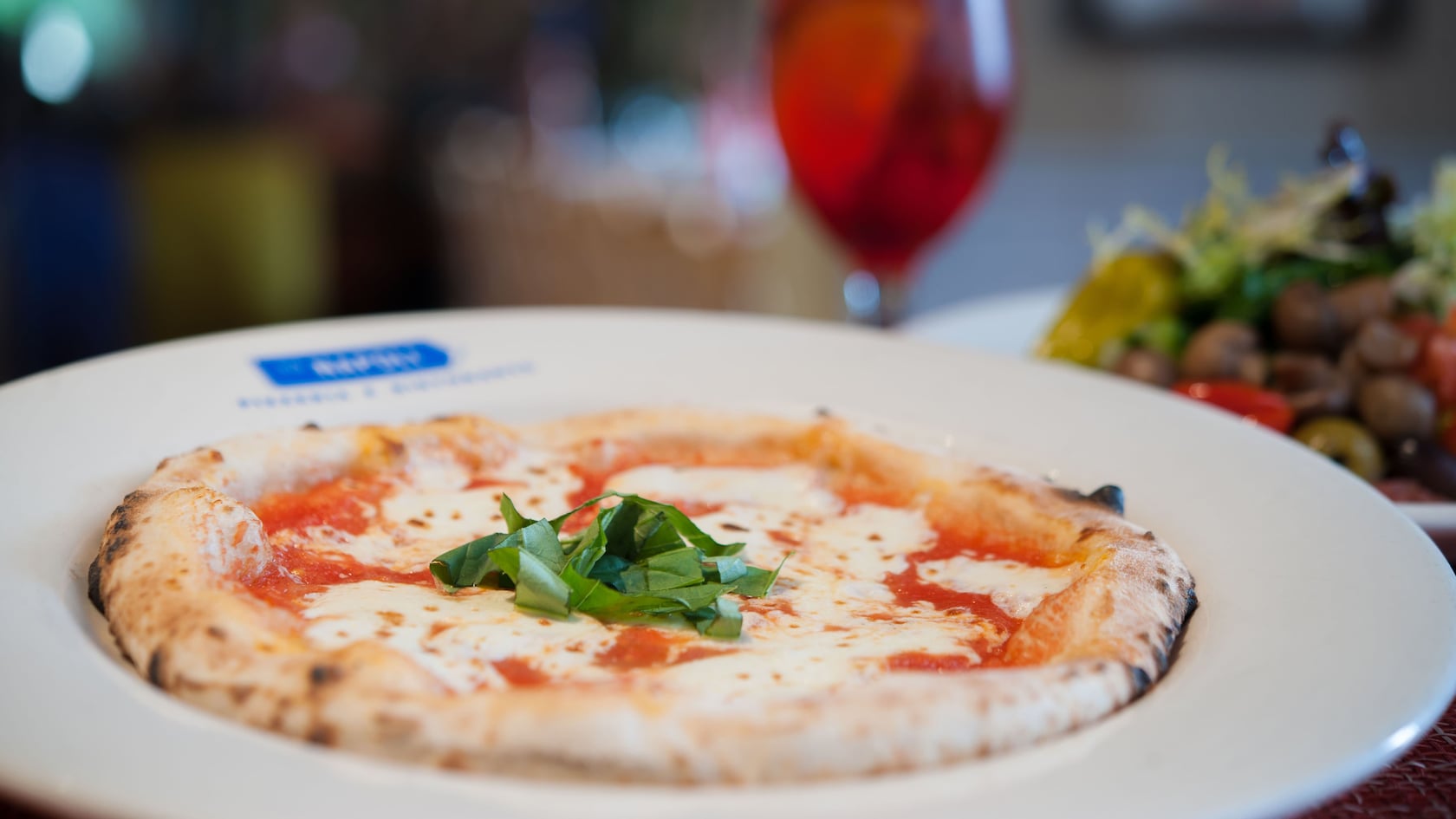 Margherita pizza on a plate