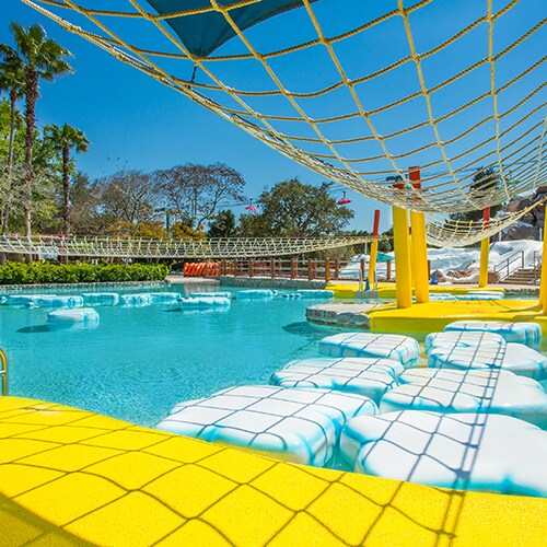 The Ski Patrol Training Camp play area at Disney’s Blizzard Beach water park