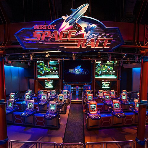 Mission: Space Race section with rows of control screens at Advanced Training Lab