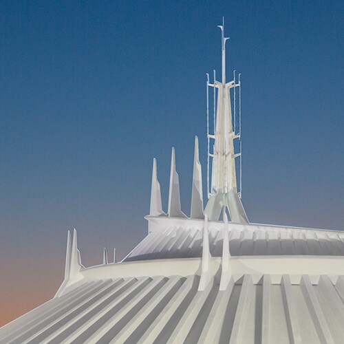 The top of the building that houses Space Mountain