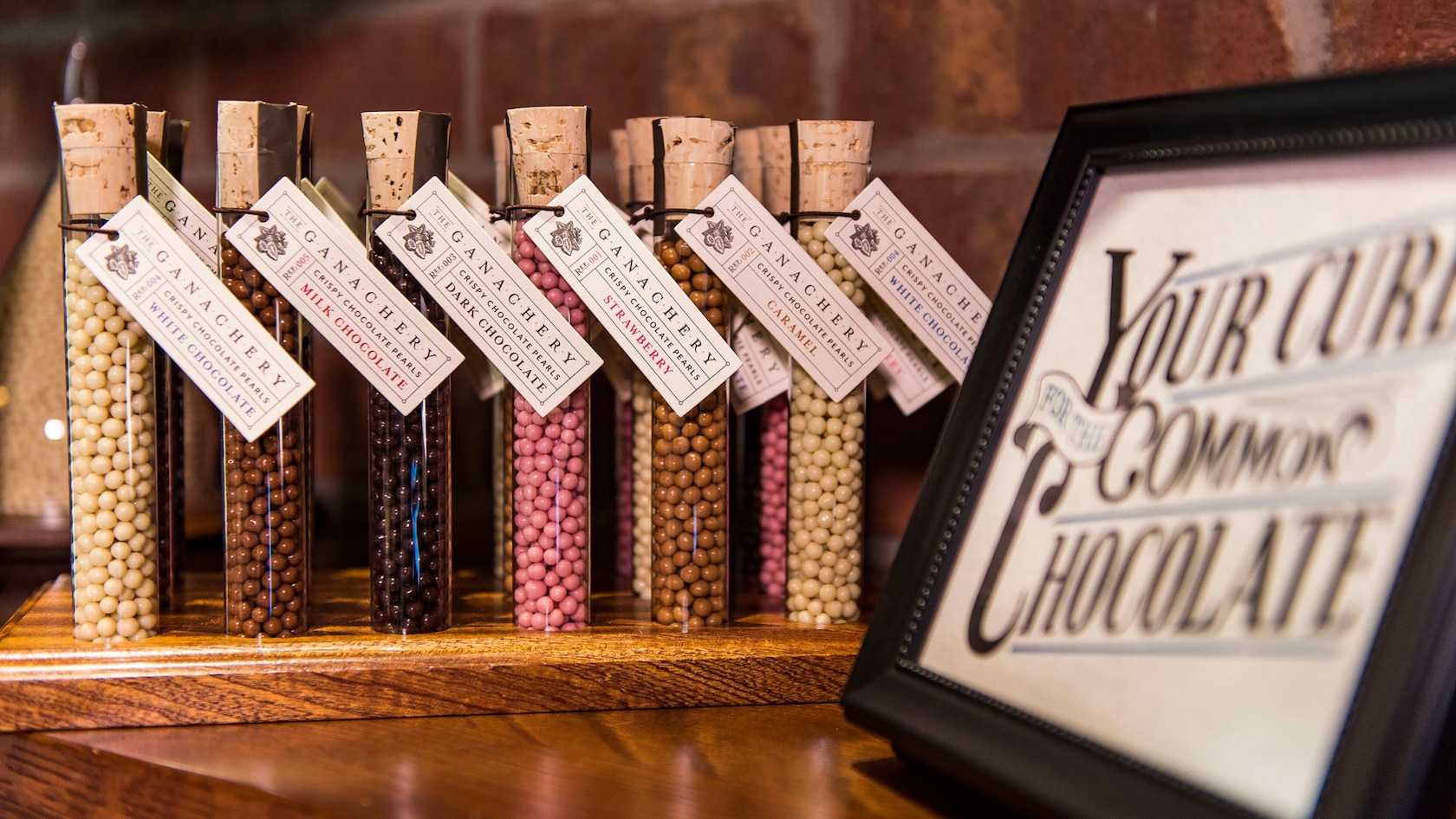 Several jars filled with candy pearls