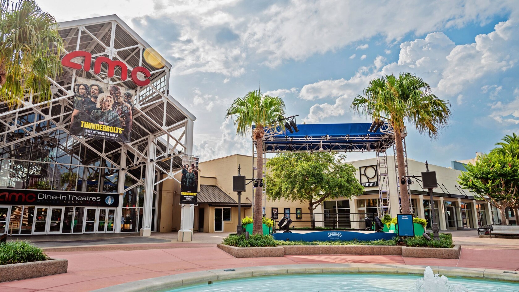 The AdventHealth Waterside Stage located next to AMC Dine In Disney Springs 24 at Disney Springs