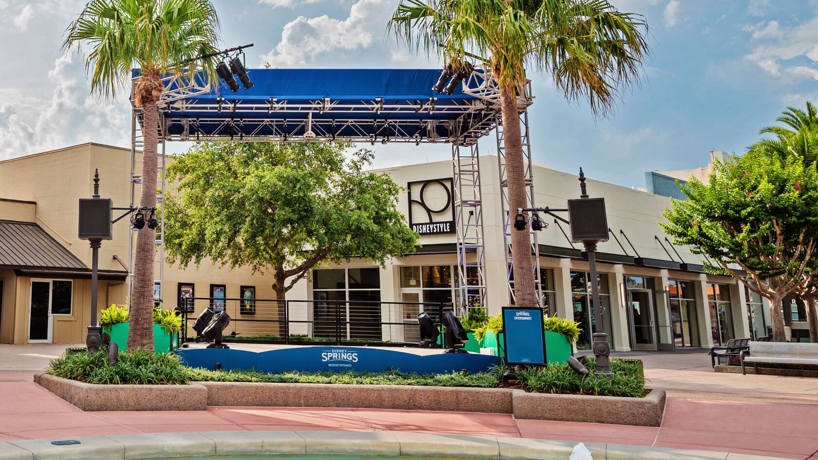 The AdventHealth Waterside Stage located next to AMC Dine In Disney Springs 24 at Disney Springs