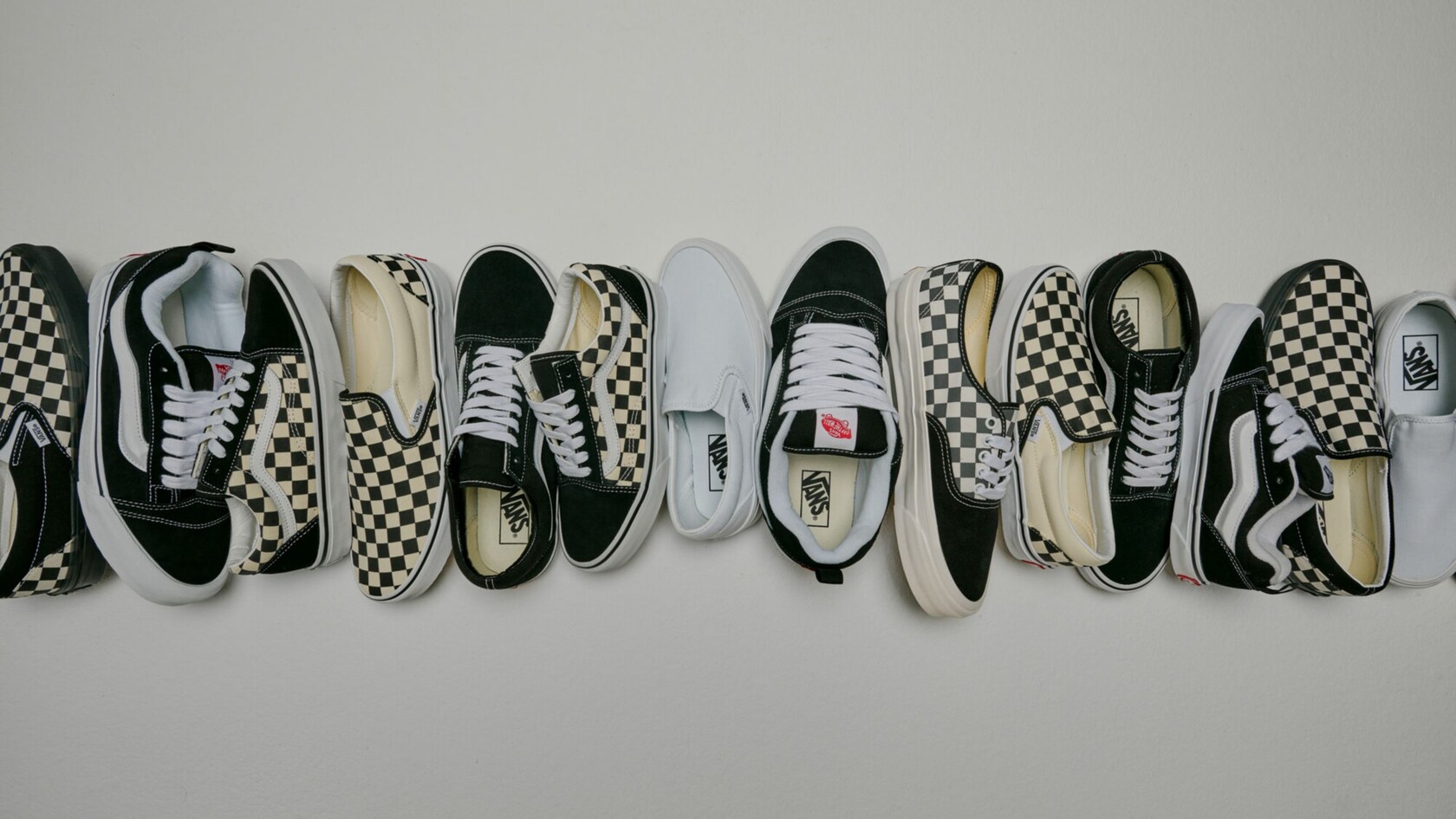 An array of sporty sneakers available at Vans at Disney Springs