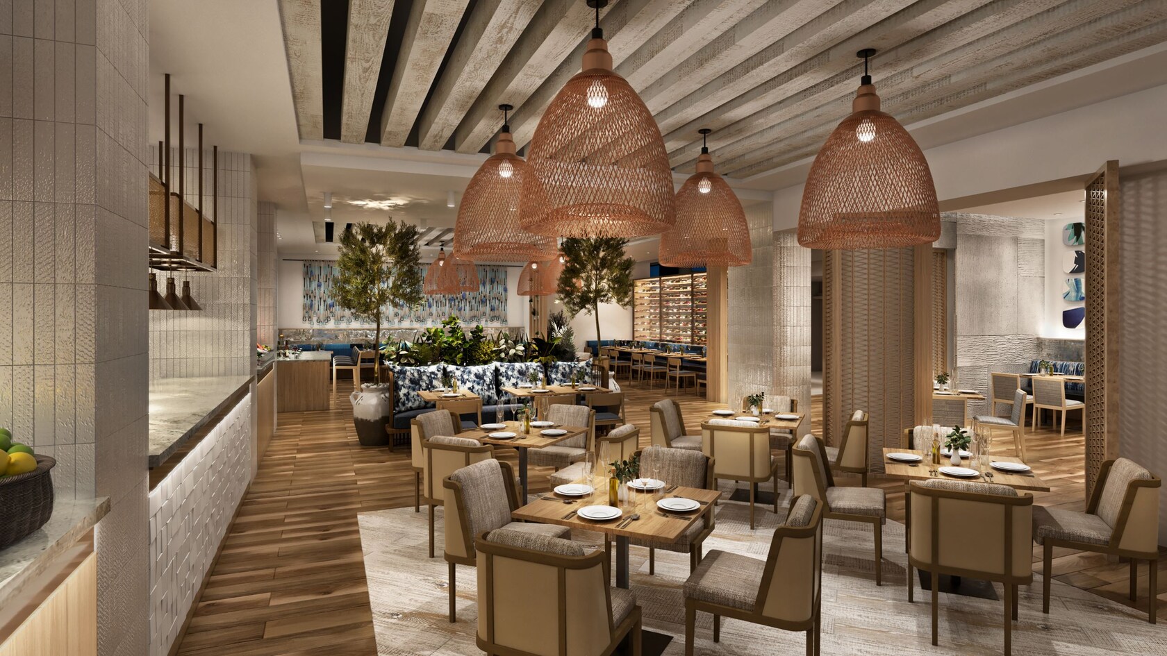 Amare Mediterranean cuisine at Walt Disney World Swan Reserve Hotel