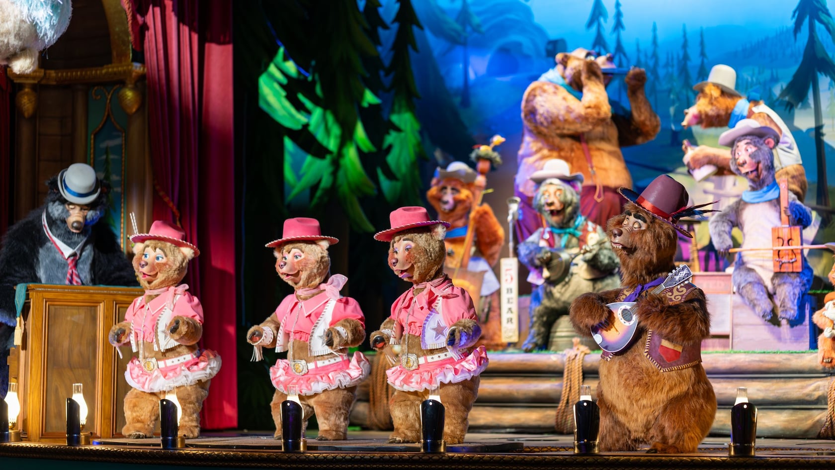 A musical number from the Country Bear Musical Jamboree show at Frontierland in Magic Kingdom park